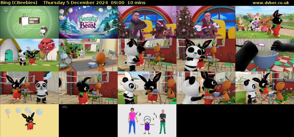 Bing (CBeebies) Thursday 5 December 2024 09:00 - 09:10