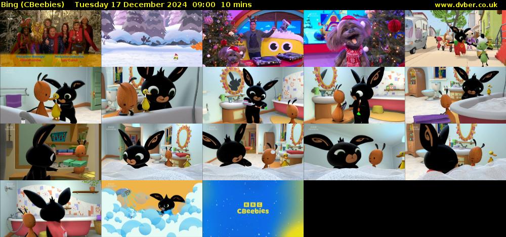 Bing (CBeebies) Tuesday 17 December 2024 09:00 - 09:10