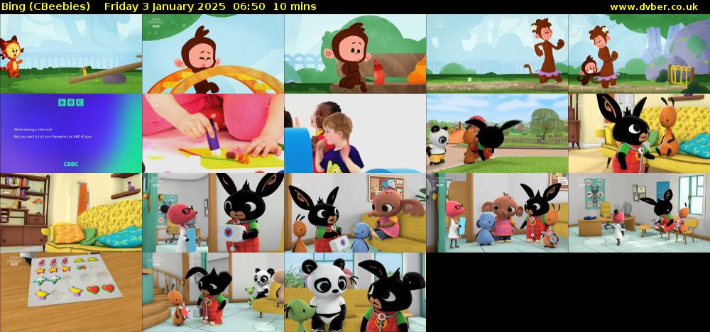 Bing (CBeebies) Friday 3 January 2025 06:50 - 07:00