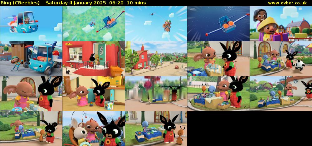 Bing (CBeebies) Saturday 4 January 2025 06:20 - 06:30