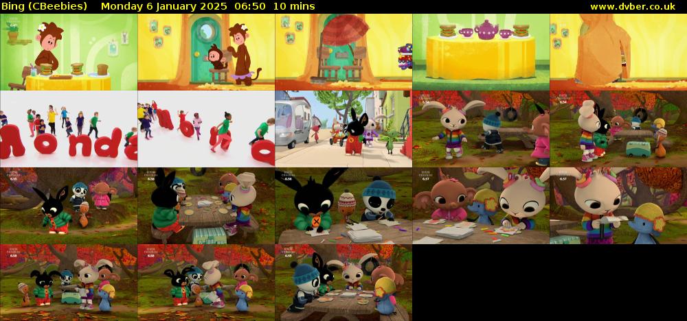 Bing (CBeebies) Monday 6 January 2025 06:50 - 07:00