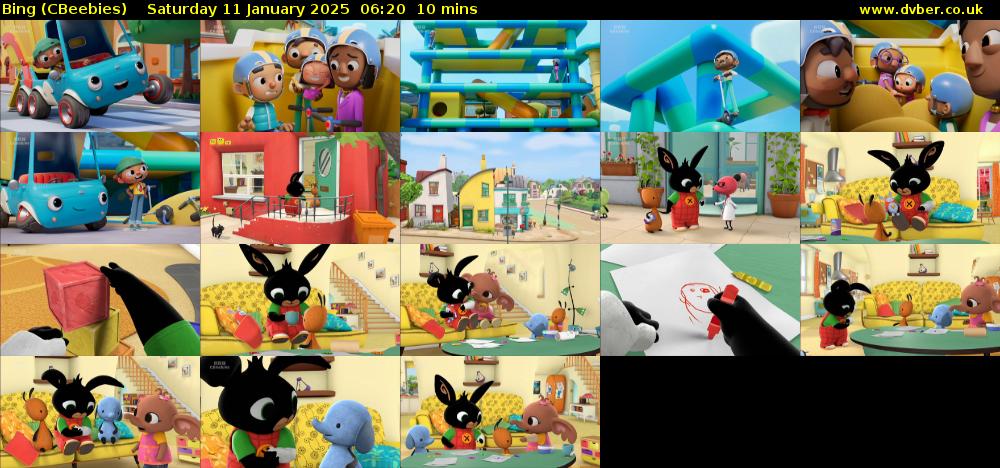 Bing (CBeebies) Saturday 11 January 2025 06:20 - 06:30
