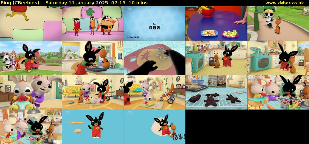 Bing (CBeebies) Saturday 11 January 2025 07:15 - 07:25