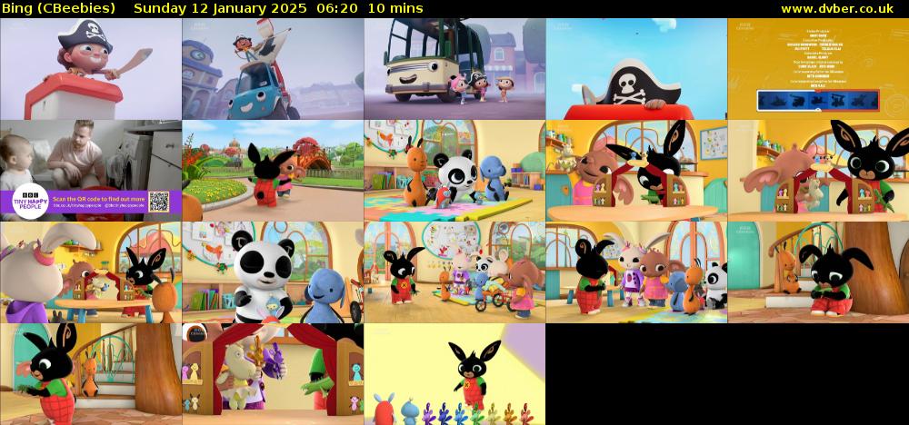 Bing (CBeebies) Sunday 12 January 2025 06:20 - 06:30