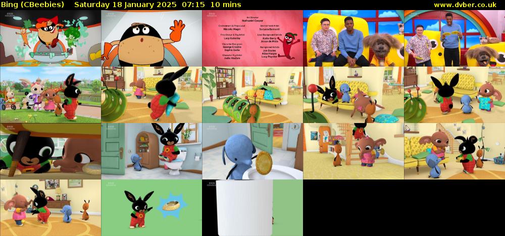 Bing (CBeebies) Saturday 18 January 2025 07:15 - 07:25