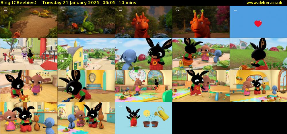 Bing (CBeebies) Tuesday 21 January 2025 06:05 - 06:15