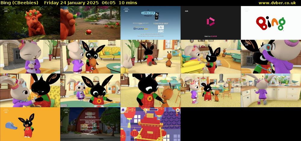 Bing (CBeebies) Friday 24 January 2025 06:05 - 06:15