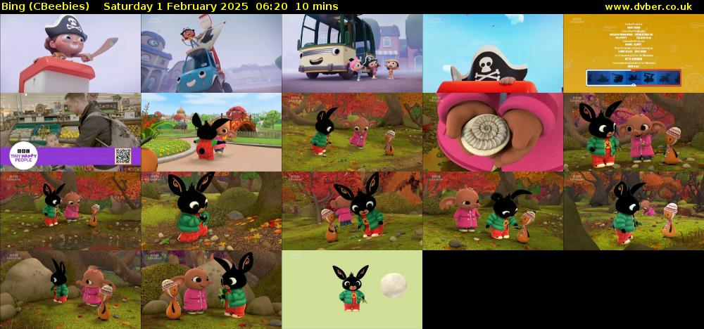 Bing (CBeebies) Saturday 1 February 2025 06:20 - 06:30