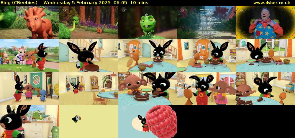 Bing (CBeebies) Wednesday 5 February 2025 06:05 - 06:15