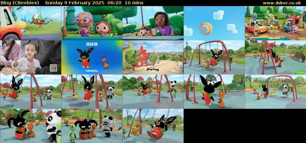 Bing (CBeebies) Sunday 9 February 2025 06:20 - 06:30