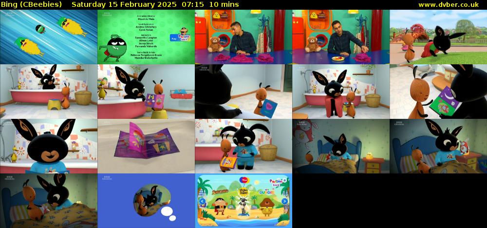 Bing (CBeebies) Saturday 15 February 2025 07:15 - 07:25