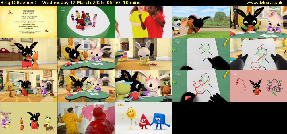 Bing (CBeebies) Wednesday 12 March 2025 06:50 - 07:00