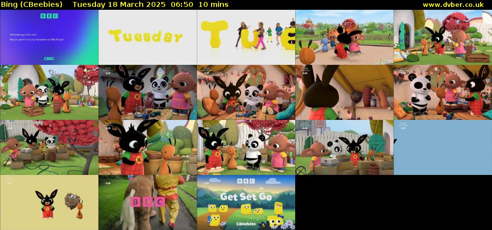 Bing (CBeebies) Tuesday 18 March 2025 06:50 - 07:00