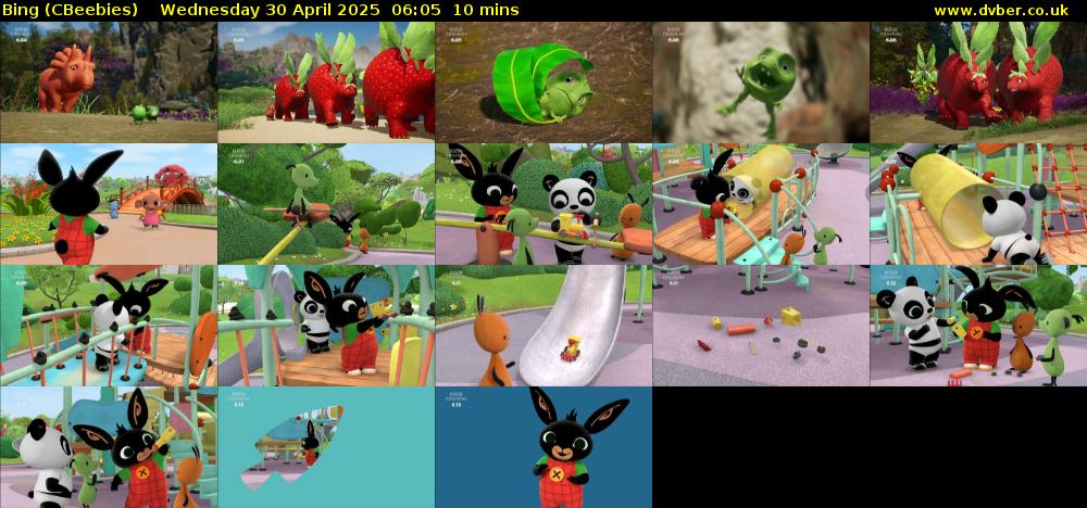 Bing (CBeebies) Wednesday 30 April 2025 06:05 - 06:15