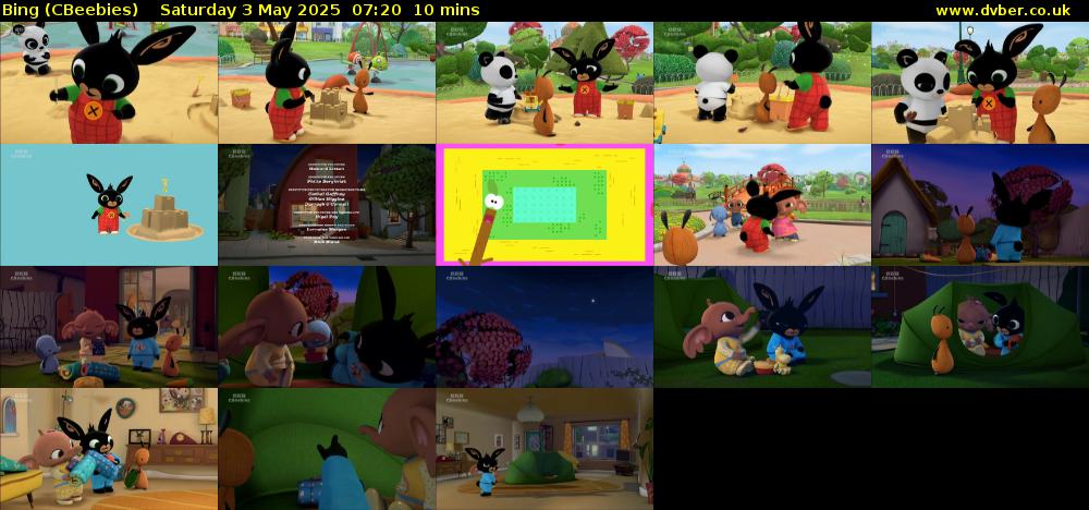Bing (CBeebies) Saturday 3 May 2025 07:20 - 07:30