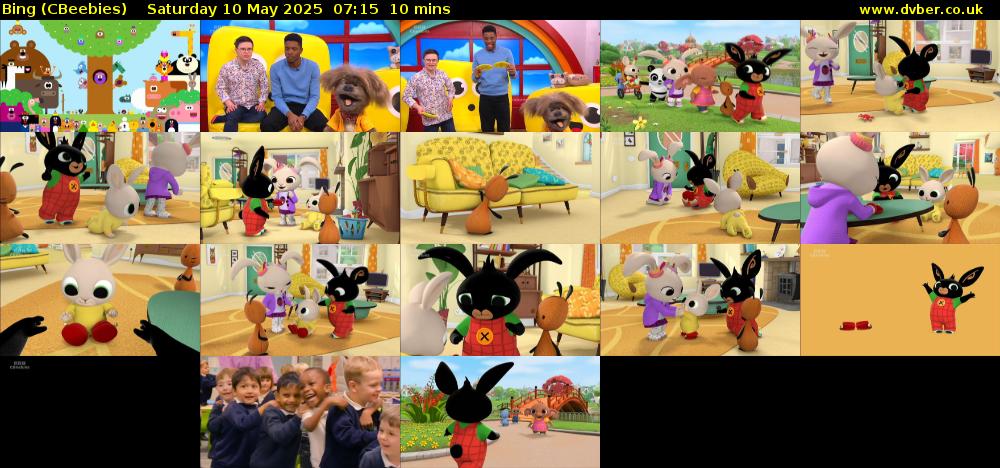 Bing (CBeebies) Saturday 10 May 2025 07:15 - 07:25