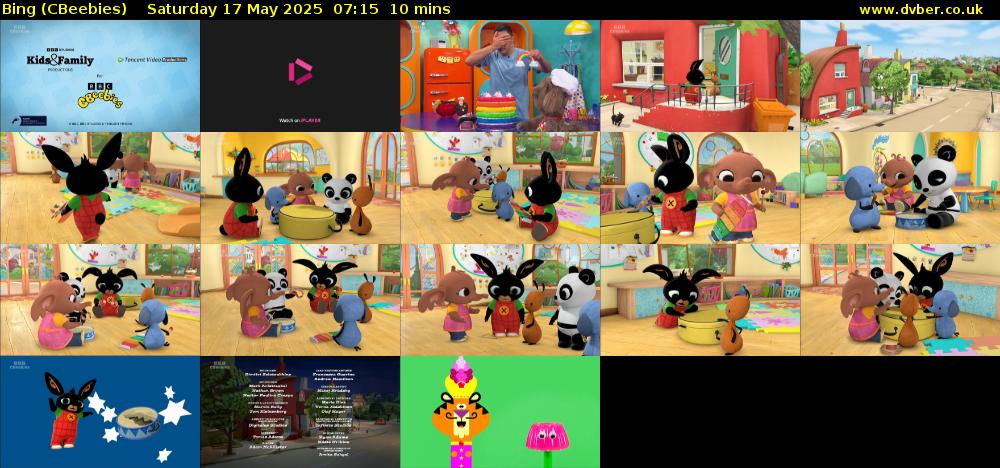 Bing (CBeebies) Saturday 17 May 2025 07:15 - 07:25