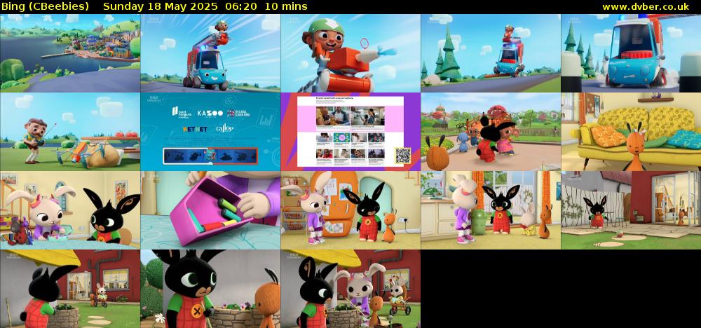 Bing (CBeebies) Sunday 18 May 2025 06:20 - 06:30