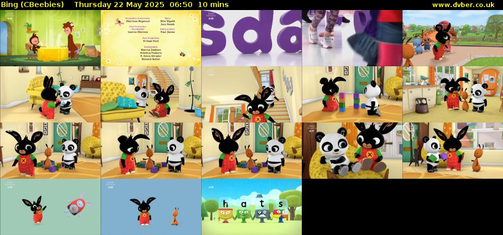 Bing (CBeebies) Thursday 22 May 2025 06:50 - 07:00