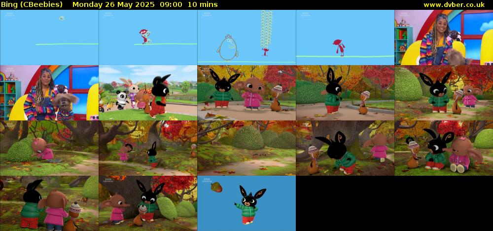 Bing (CBeebies) Monday 26 May 2025 09:00 - 09:10