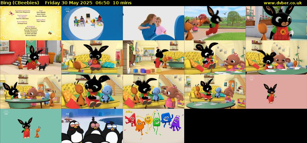 Bing (CBeebies) Friday 30 May 2025 06:50 - 07:00
