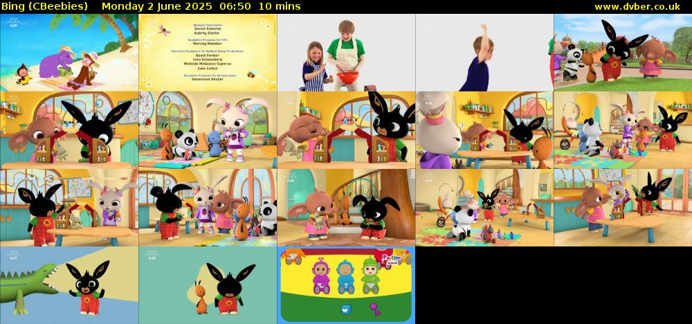 Bing (CBeebies) Monday 2 June 2025 06:50 - 07:00