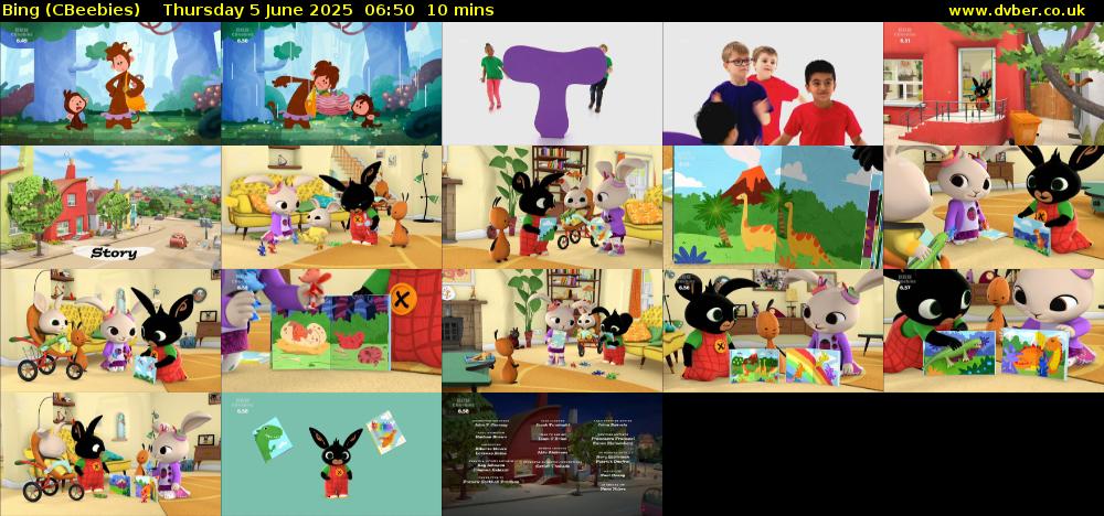 Bing (CBeebies) Thursday 5 June 2025 06:50 - 07:00