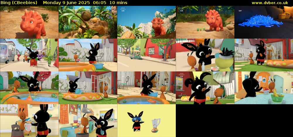 Bing (CBeebies) Monday 9 June 2025 06:05 - 06:15