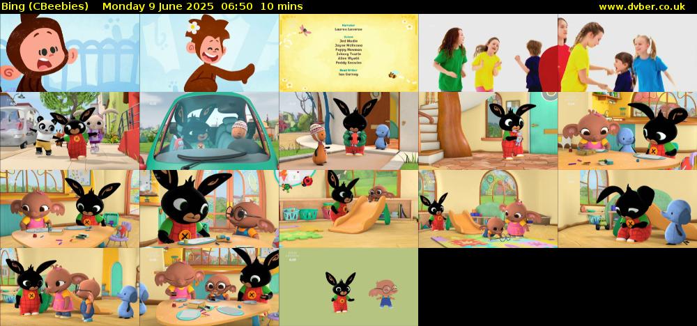 Bing (CBeebies) Monday 9 June 2025 06:50 - 07:00