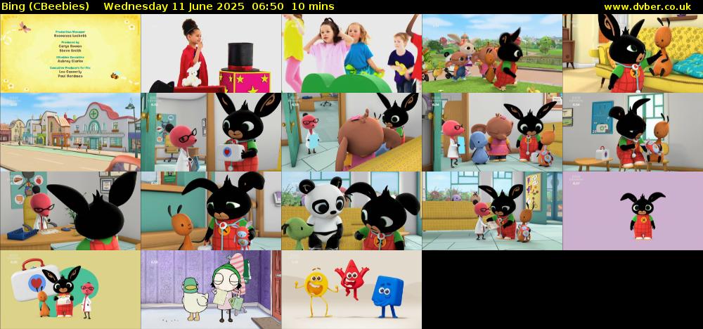 Bing (CBeebies) Wednesday 11 June 2025 06:50 - 07:00