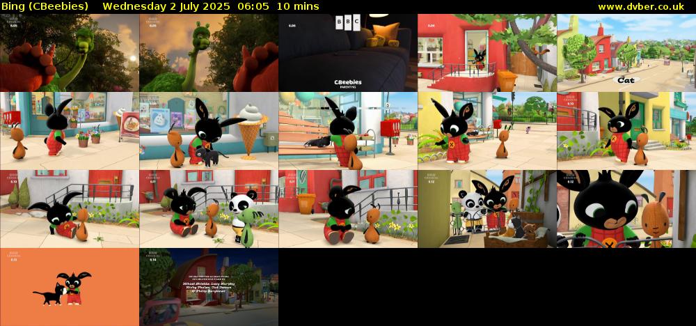 Bing (CBeebies) Wednesday 2 July 2025 06:05 - 06:15