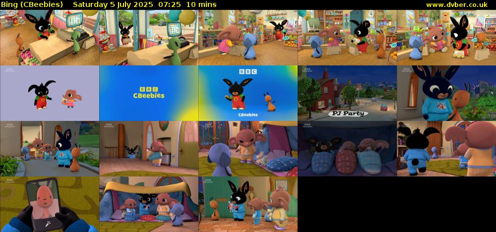 Bing (CBeebies) Saturday 5 July 2025 07:25 - 07:35