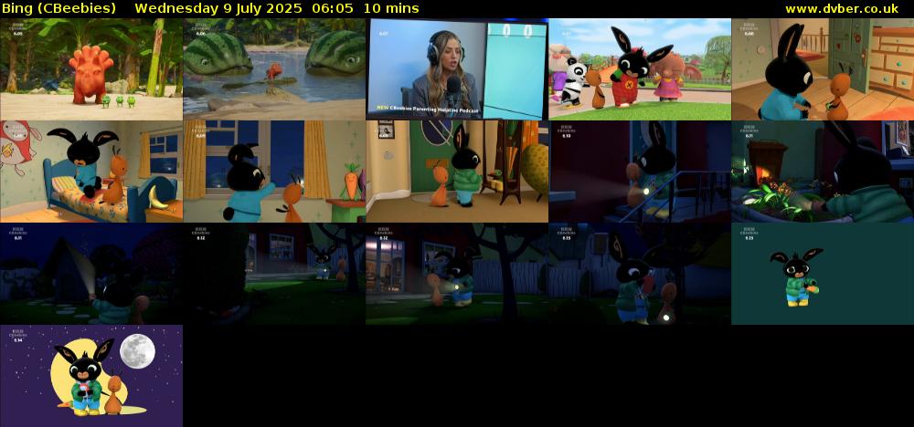 Bing (CBeebies) Wednesday 9 July 2025 06:05 - 06:15