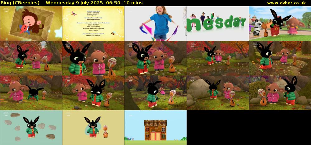 Bing (CBeebies) Wednesday 9 July 2025 06:50 - 07:00