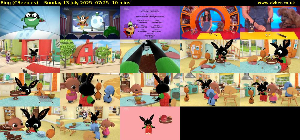 Bing (CBeebies) Sunday 13 July 2025 07:25 - 07:35
