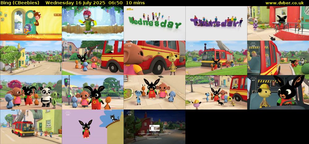Bing (CBeebies) Wednesday 16 July 2025 06:50 - 07:00