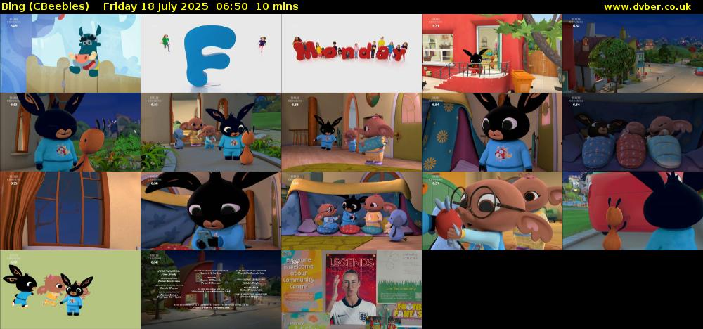 Bing (CBeebies) Friday 18 July 2025 06:50 - 07:00