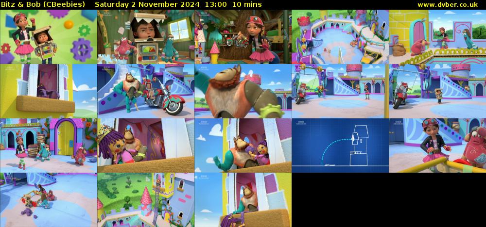 Bitz & Bob (CBeebies) Saturday 2 November 2024 13:00 - 13:10