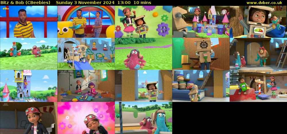 Bitz & Bob (CBeebies) Sunday 3 November 2024 13:00 - 13:10