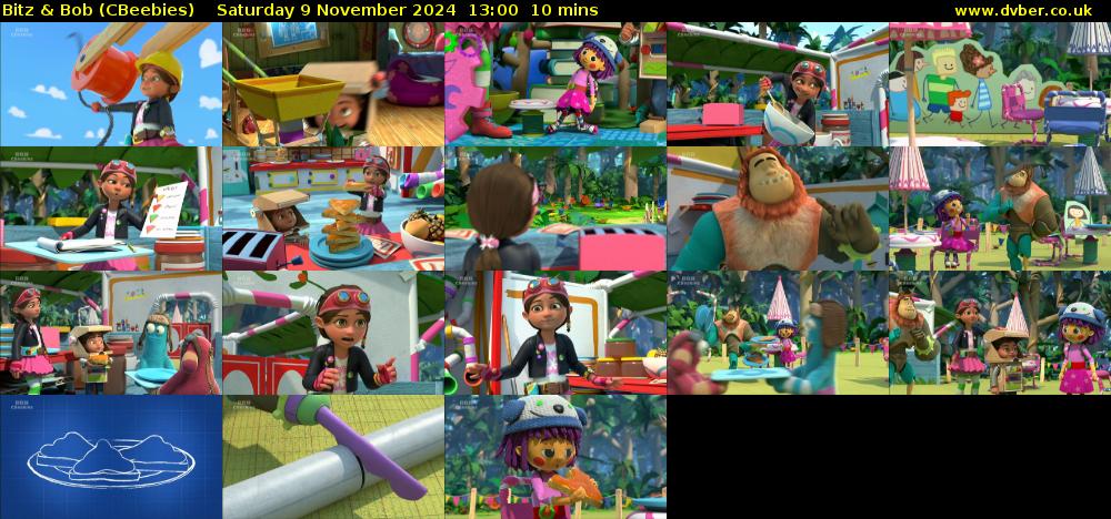 Bitz & Bob (CBeebies) Saturday 9 November 2024 13:00 - 13:10