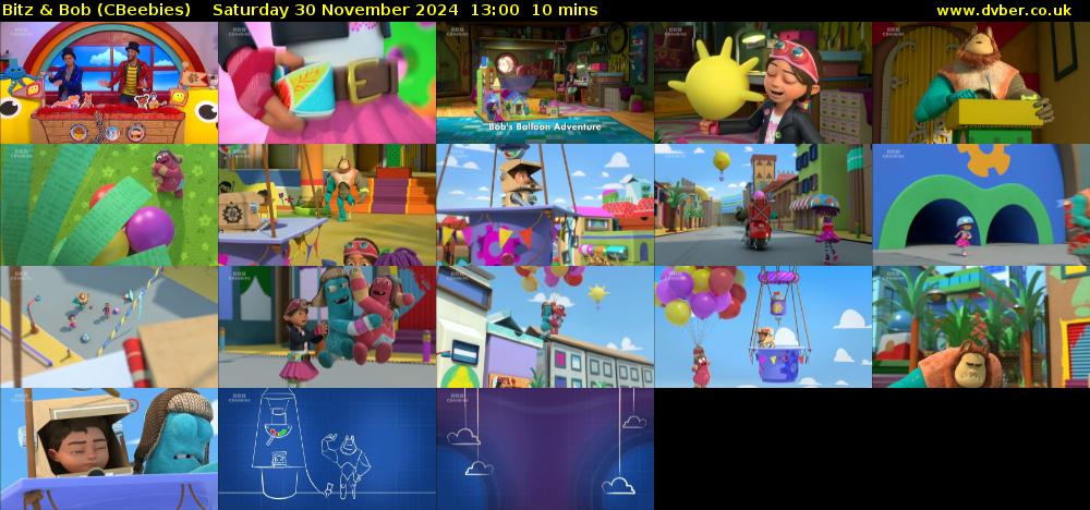 Bitz & Bob (CBeebies) Saturday 30 November 2024 13:00 - 13:10