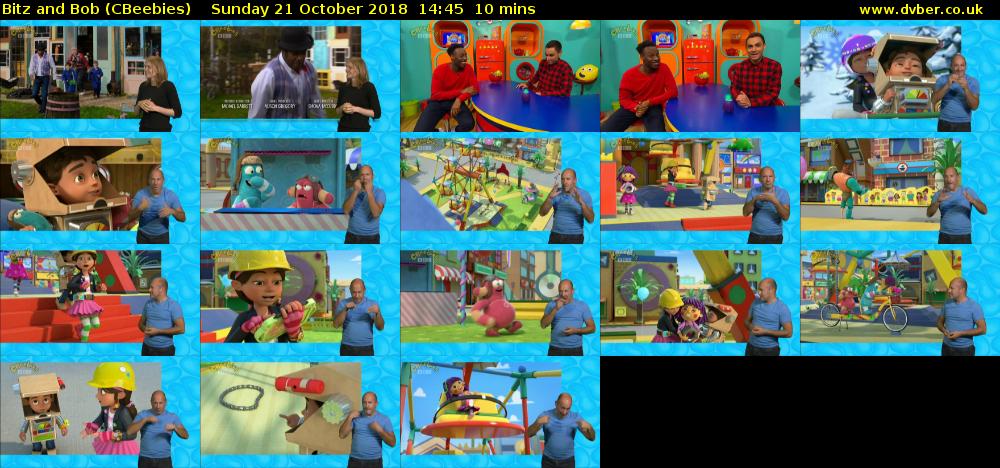 Bitz and Bob (CBeebies) Sunday 21 October 2018 14:45 - 14:55
