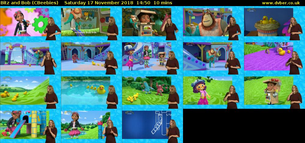Bitz and Bob (CBeebies) Saturday 17 November 2018 14:50 - 15:00