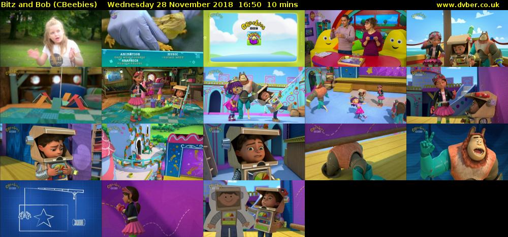 Bitz and Bob (CBeebies) Wednesday 28 November 2018 16:50 - 17:00