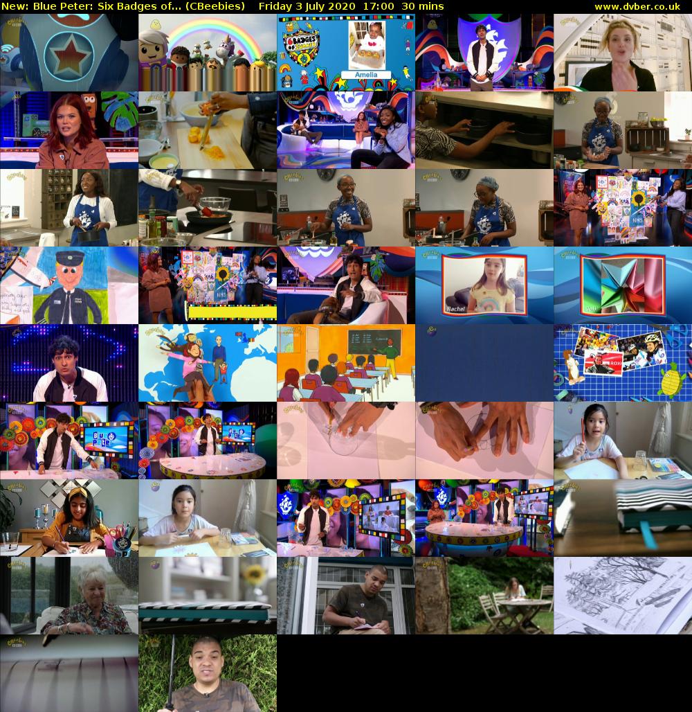 Blue Peter: Six Badges of... (CBeebies) Friday 3 July 2020 17:00 - 17:30