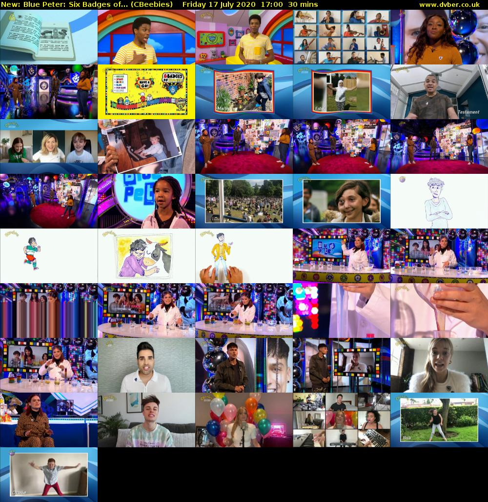 Blue Peter: Six Badges of... (CBeebies) Friday 17 July 2020 17:00 - 17:30