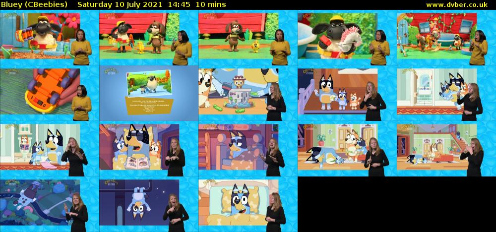 Bluey (CBeebies) Saturday 10 July 2021 14:45 - 14:55