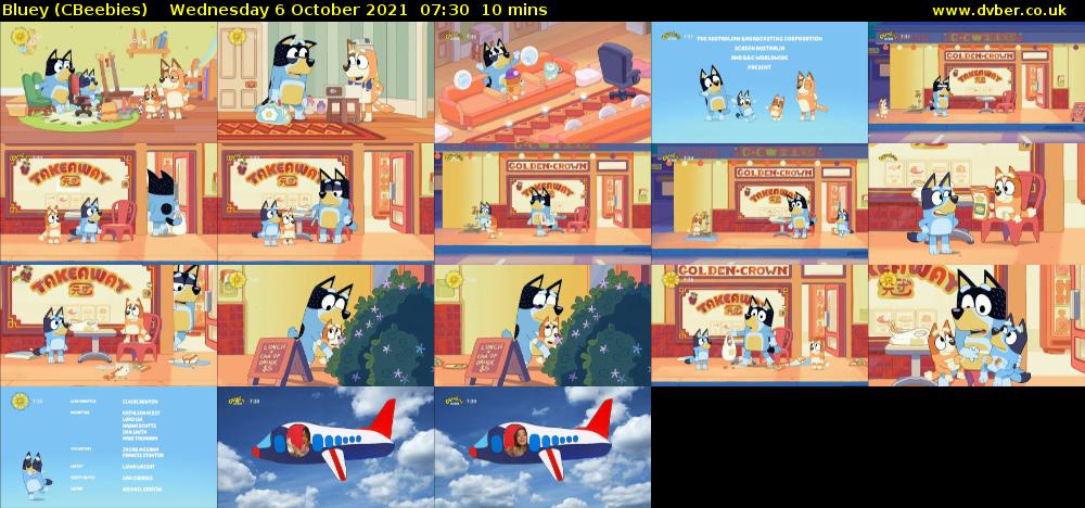 Bluey (CBeebies) Wednesday 6 October 2021 07:30 - 07:40