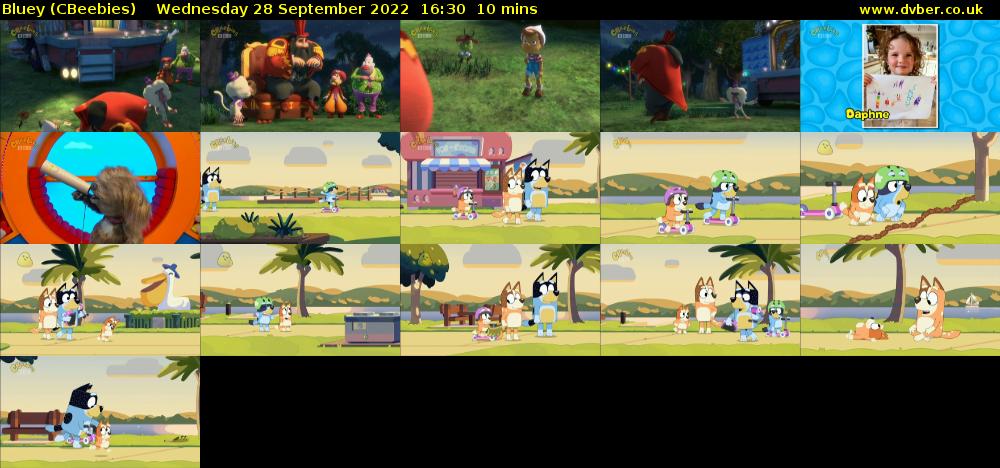 Bluey (CBeebies) Wednesday 28 September 2022 16:30 - 16:40