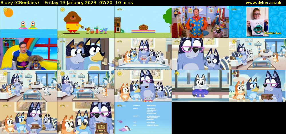 Bluey (CBeebies) Friday 13 January 2023 07:20 - 07:30